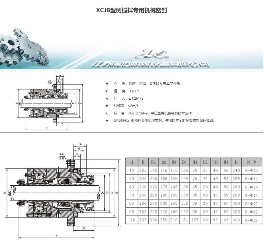 侧搅拌机械密封